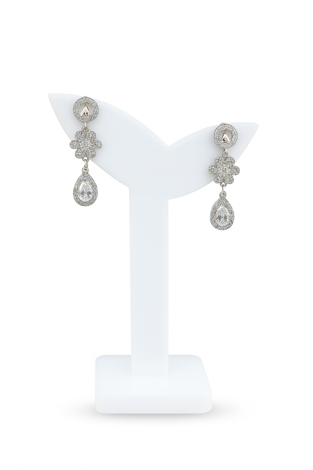 Crystal Petal Drop Earrings