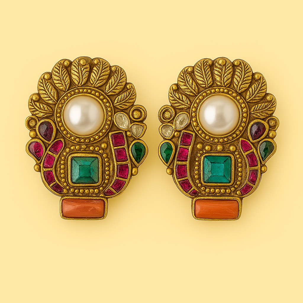 Divine Lotus Pearl Studs