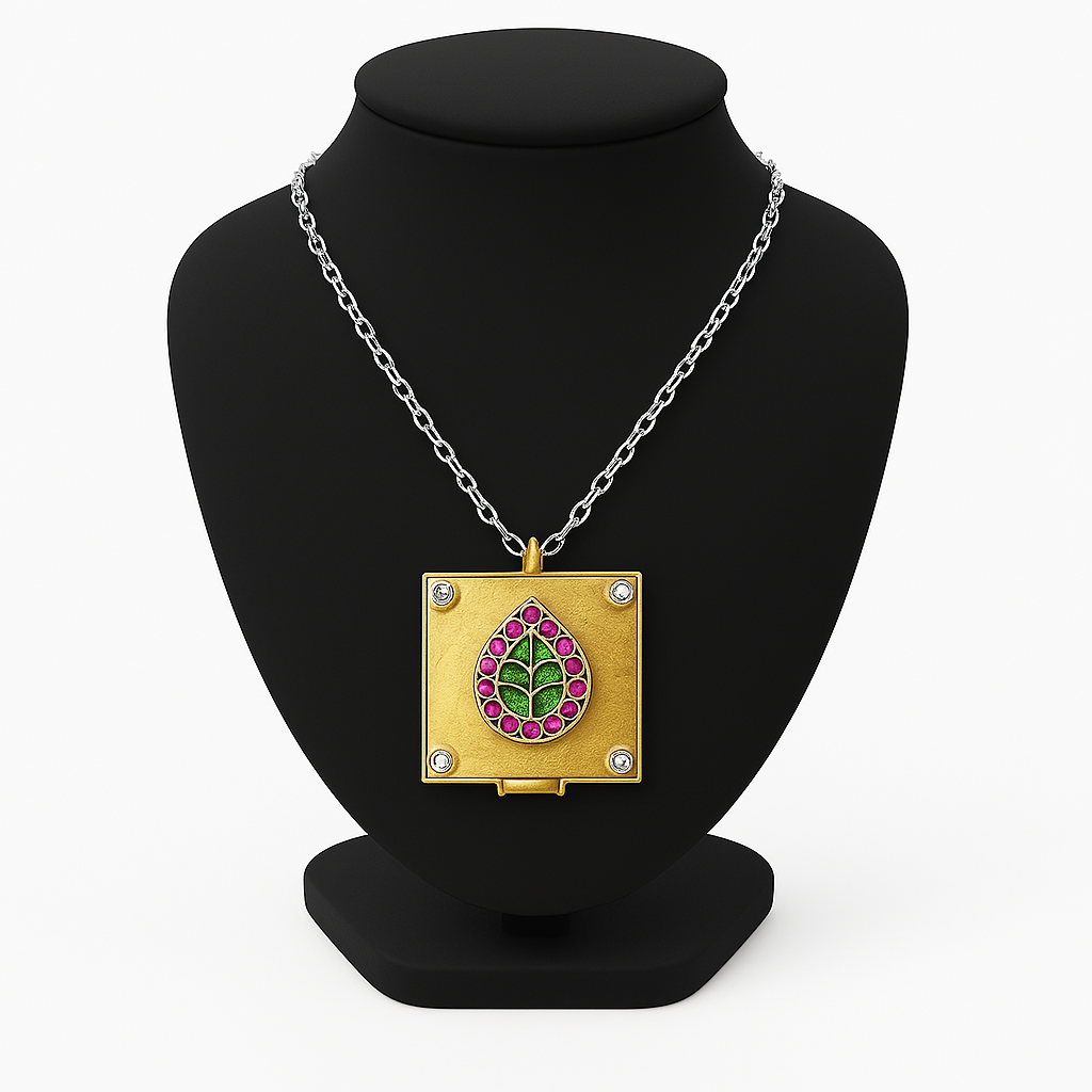 Green & Gold Silver Pendant