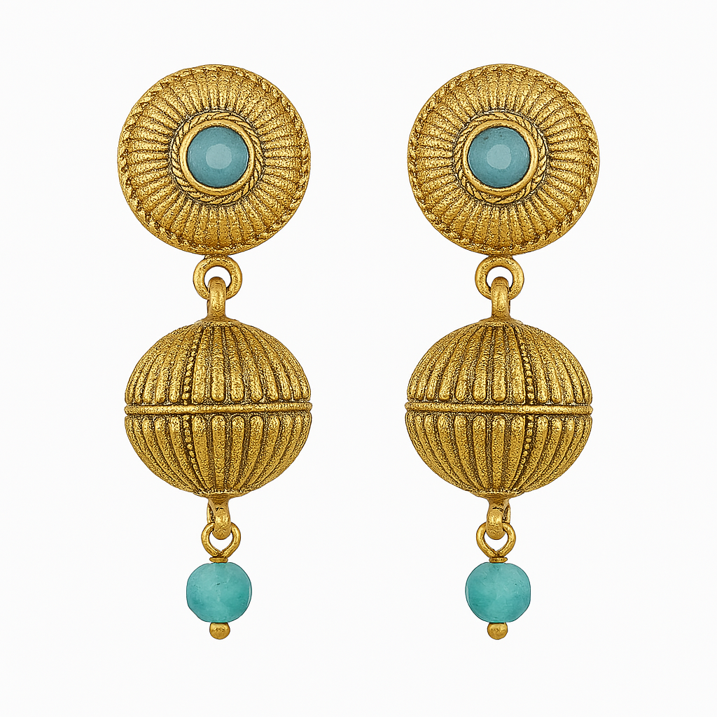 Turquoise Radiance Jhumkas