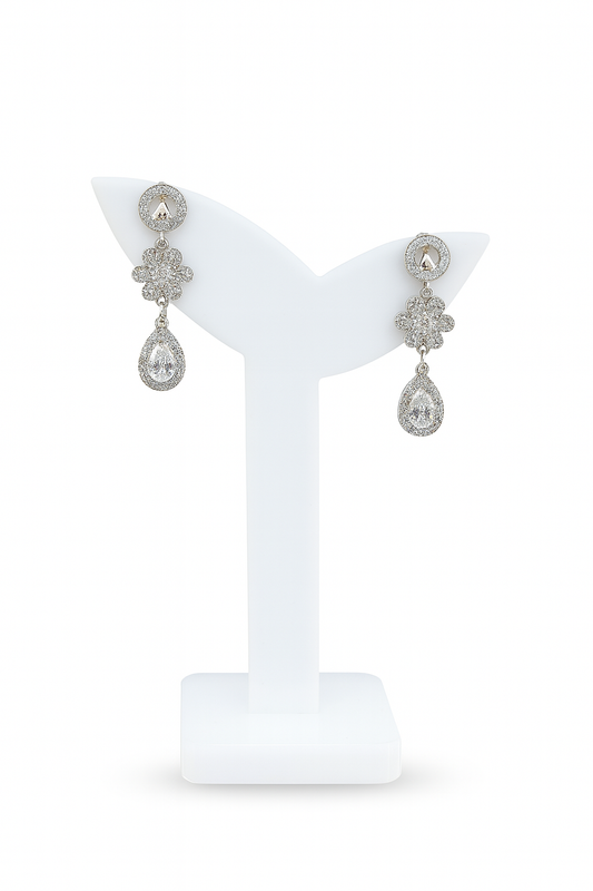 Crystal Petal Drop Earrings