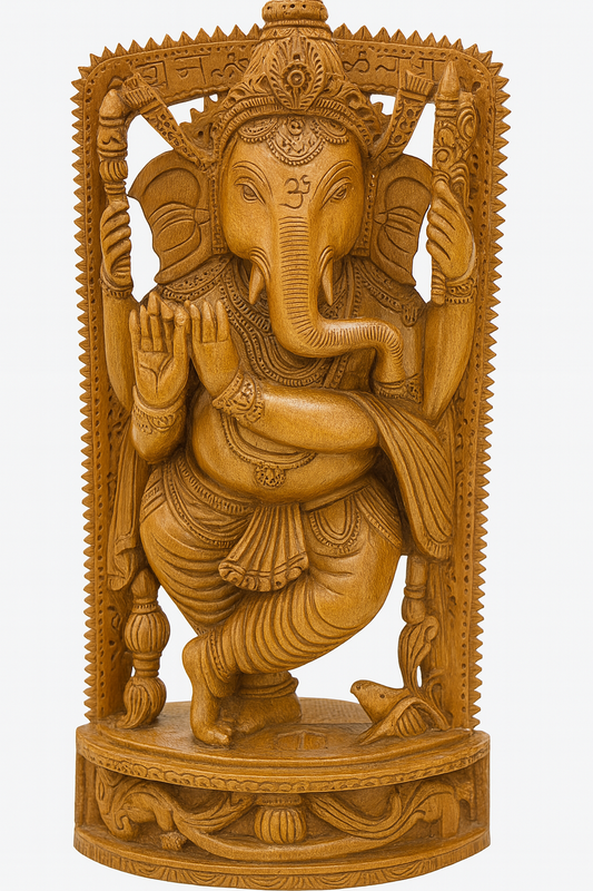 Wooden Lord Ganesha Statue