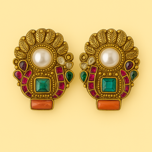 Divine Lotus Pearl Studs