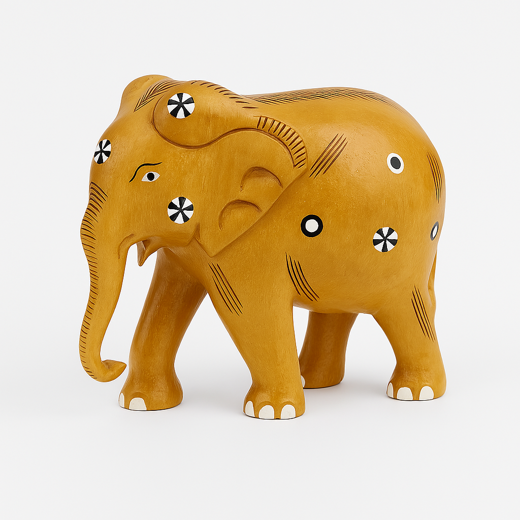 Wooden Baby Elephant Figurine