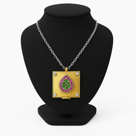 Green & Gold Silver Pendant